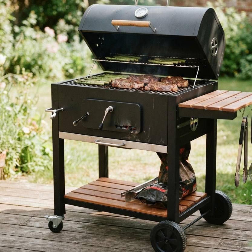 Large Family Cart-Style Charcoal Grill