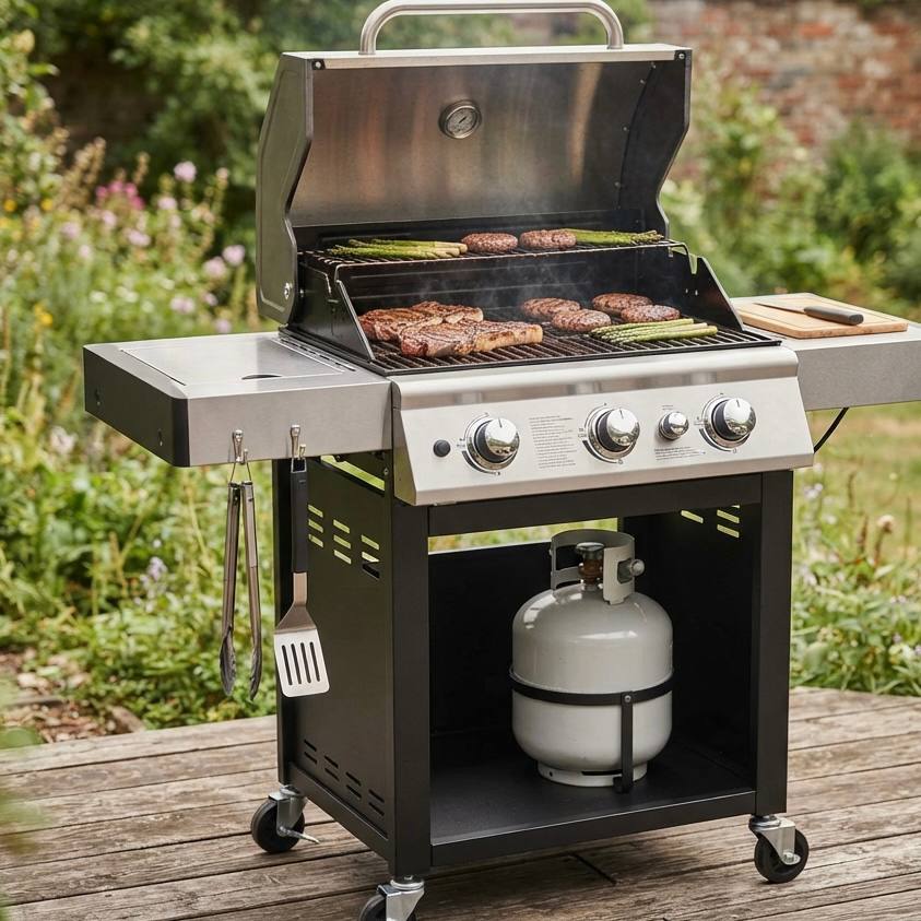 Mobile 3-Burner Gas Barbecue Grill